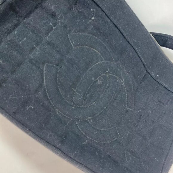 CHANEL Quilted Logo Chocolate Bar CC Mark accessory pouch Shoulder Bag Black - Picture 8 of 15